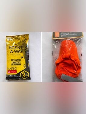 Orange Hunting Vest High Vis Lightweight Safety Vest W/ Cap Set Scent Free Wipes